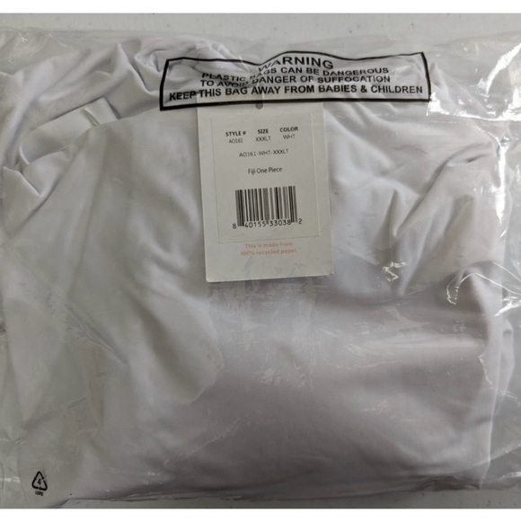 NWT Andie Swim White Fiji Scoop Neck Cross Strap Back One Piece Swimsuit XXXL - Picture 2 of 4